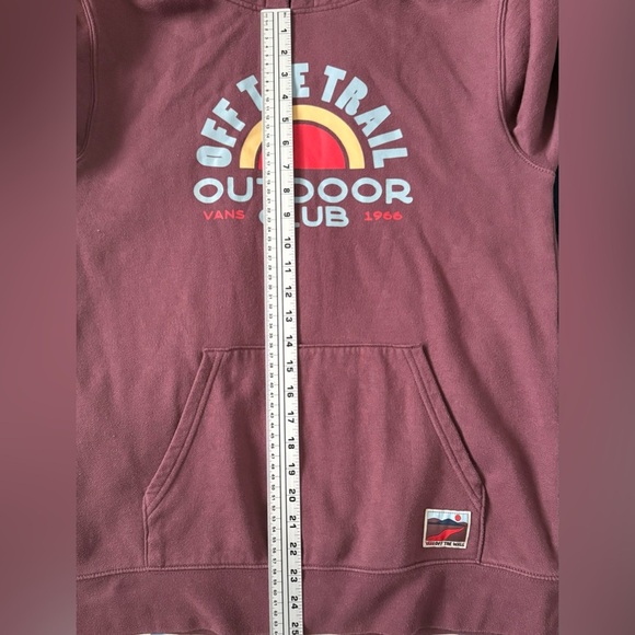 Vans Outdoor Club Hoodie 🌄 Retro Trail Graphic – Size S – Maroon & Mint - Picture 7 of 10